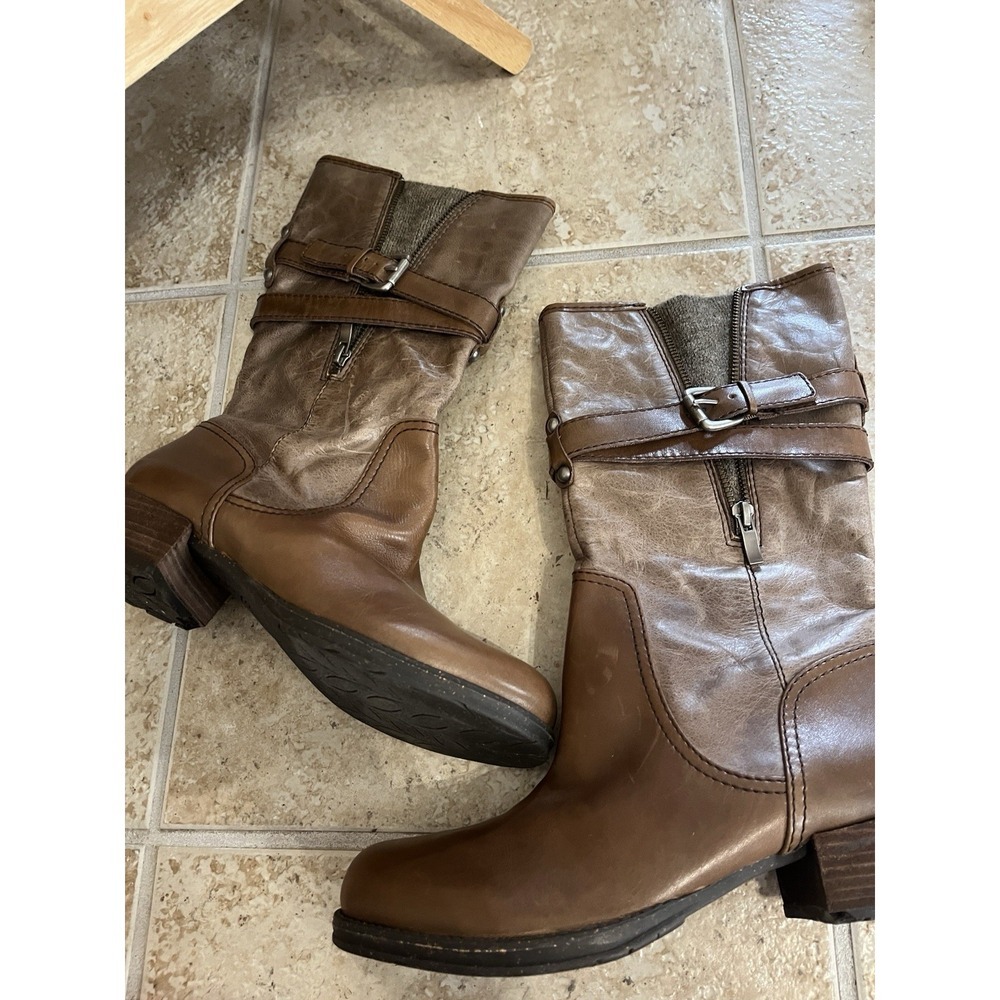 Naya Saffron Boot Womens Belted Leather Boots 8M lEU39